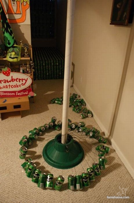 How to make a Christmas tree with beer cans? - Pictures nr 3