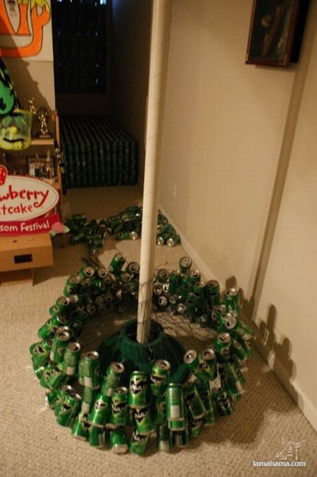 How to make a Christmas tree with beer cans? - Pictures nr 4