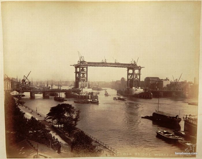 Old photos from the construction of London Tower Bridge - Pictures nr 13