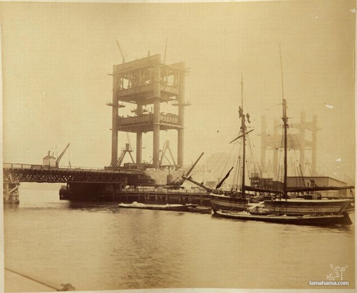 Old photos from the construction of London Tower Bridge - Pictures nr 9